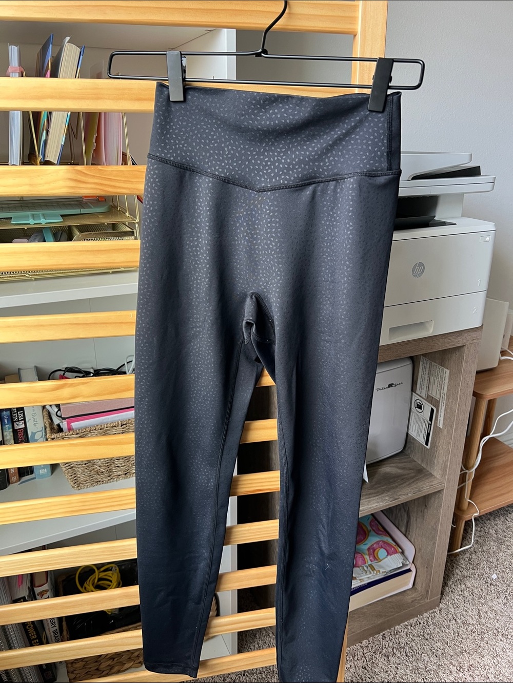 BuffBunny Black High-Waist Leggings with Subtle Dot Texture